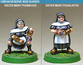GRIDIRON RESERVE NUN GUARDS (2) - weibliche Blood Bowl Reservespielerinnen (Menschen - Nonnen)