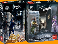 Mr. Jack plus Mr. Jack (Erweiterung) - Das Spiel zusammen mit der Erweiterung.