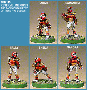 GRIDIRON RESERVE FEMALE LINE (2)  - weibliche Blood Bowl Reservespielerinnen (Menschen)