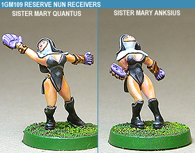 GRIDIRON RESERVE NUN RECEIVERS (2) - weibliche Blood Bowl Reservespielerinnen (Menschen - Nonnen)